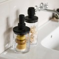 Szklany pojemnik kuchenny Salvie Black 850 ml, szkło i drewno - Nordal