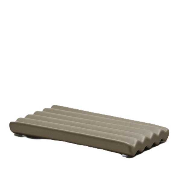 Ceramiczna mydelniczka z rowkami Amalie Rosalie 8 x 15 cm, taupe - Nordal