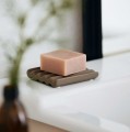Ceramiczna mydelniczka z rowkami Amalie Rosalie 8 x 10 cm, taupe - Nordal