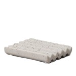 Ceramiczna mydelniczka z rowkami Amalie Rosalie 8 x 10 cm, terrazzo - Nordal
