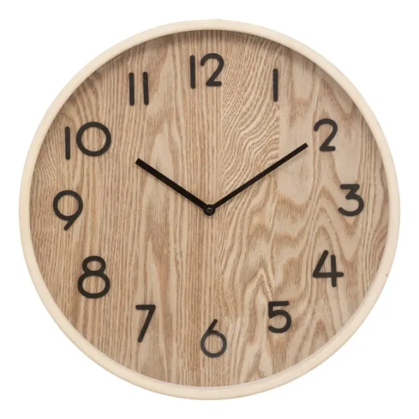 Dekoracyjny zegar na ścianę MDF 38 cm, naturalny - Atmosphera