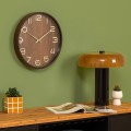 Duży dekoracyjny zegar na ścianę MDF 55 cm, brązowy - Atmosphera