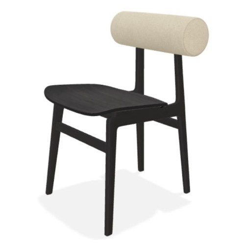 Krzesło dębowe z oparciem boucle Totem Black Grain – NORR11
