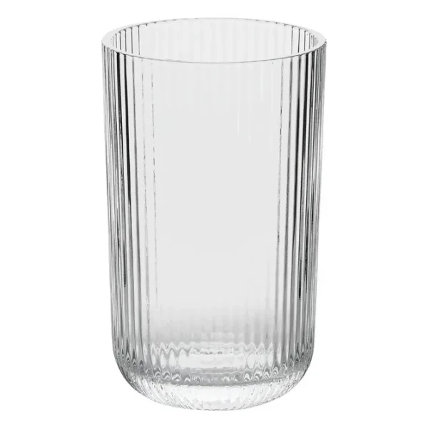 Wysoka szklanka z ryflowanego szkła Ema 430 ml, bezbarwna, 6 szt - Atmosphera