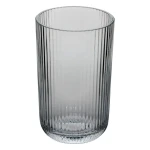 Wysoka szklanka z ryflowanego szkła Ema 430 ml, szara, 6 szt - Atmosphera