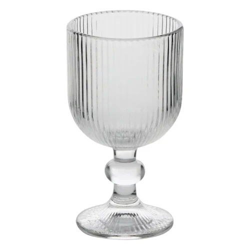 Kieliszek do wina z ryflowanego szkła Ema 250 ml, bezbarwny - Atmosphera