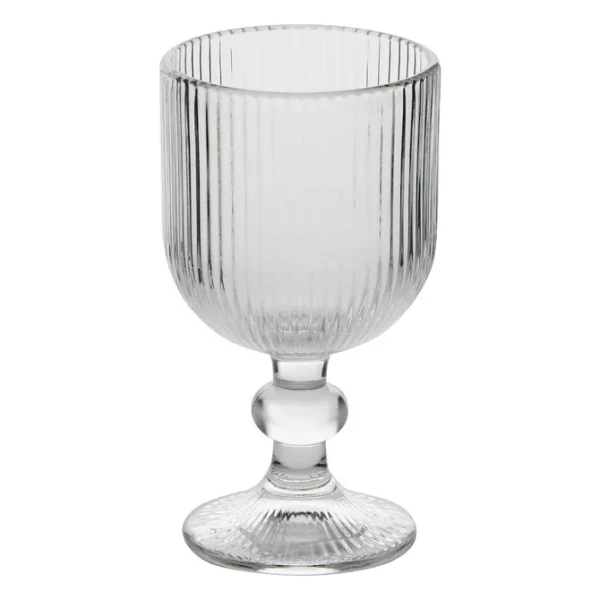 Kieliszek do wina z ryflowanego szkła Ema 250 ml, bezbarwny, 6szt - Atmosphera