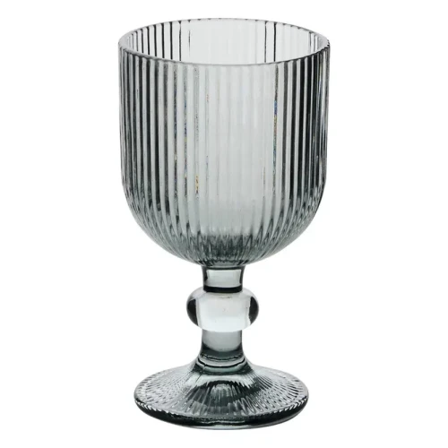Kieliszek do wina z ryflowanego szkła Ema 250 ml, szary - Atmosphera
