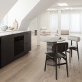 Designerskie krzesło dębowe tapicerowane boucle Totem Dark Smoked Grain - NORR11