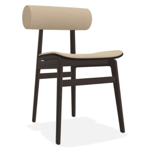 Designerskie krzesło dębowe tapicerowane boucle Totem Dark Smoked Grain - NORR11