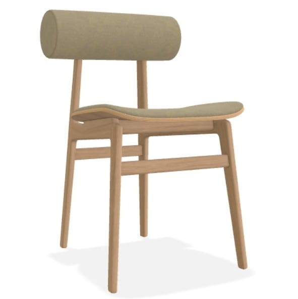 Krzesło drewniane tapicerowane Totem Barnum boucle Natural - NORR11
