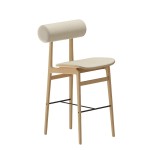 Hoker drewniany tapicerowany Totem Barnum boucle Natural - NORR11