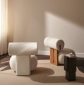 Designerski fotel tapicerowany Hippo Lounge, boucle Barnum - NORR11