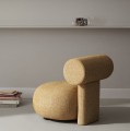 Designerski fotel tapicerowany Hippo Lounge, boucle Barnum - NORR11