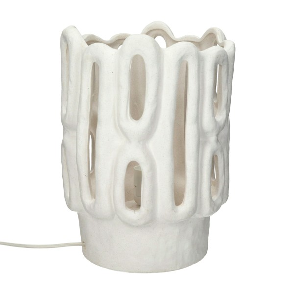 Ceramiczna lampa stołowa biała Cadiz - Pomax