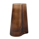 Wazon z ryflowanego szkła dmuchanego Ripe Smoked Brown 26 cm - Muubs