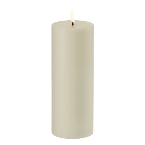 Świeca na baterie z ruchomym płomieniem, walec Led, 7,8x20, Oyster Grey - Uyuni