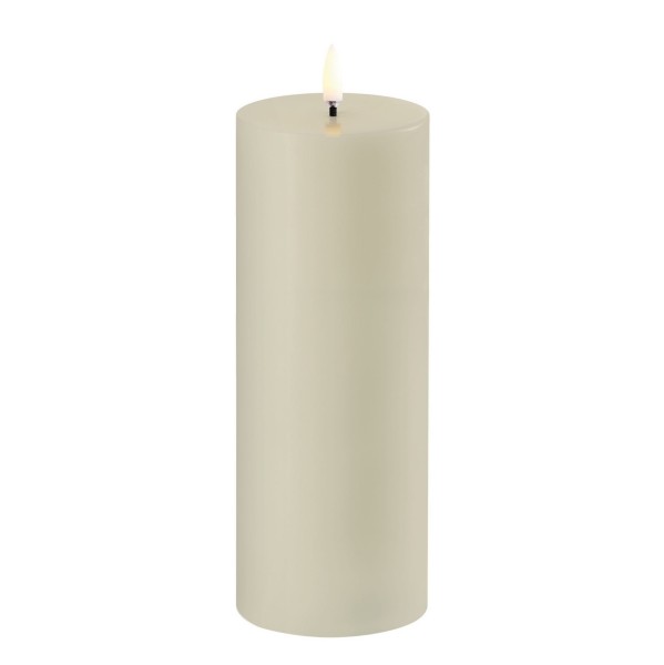 Świeca na baterie z ruchomym płomieniem, walec Led, 7,8x20, Oyster Grey - Uyuni