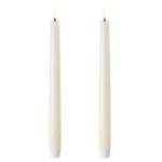 Świeca stożkowa 25 Led na baterie z ruchomym płomieniem, Ivory, 2pak - Uyuni