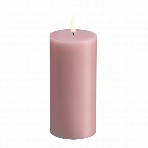 Świeca na baterie z ruchomym płomieniem, walec Led, 7,8x15, Rose Powder - Uyuni