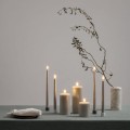 Świeca stożkowa 25 Led na baterie z ruchomym płomieniem, Oyster Grey, 2pak - Uyuni
