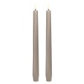 Świeca stożkowa 25 Led na baterie z ruchomym płomieniem, Sandstone, 2pak - Uyuni