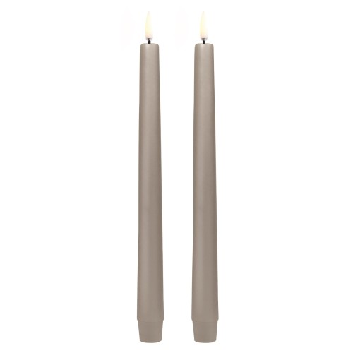 Świeca stożkowa 25 Led na baterie z ruchomym płomieniem, Sandstone, 2pak - Uyuni