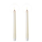 Świeca stożkowa 20 Led na baterie z ruchomym płomieniem, Ivory, 2pak - Uyuni