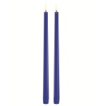 Długie świece stożkowe 32 na baterie z ruchomym płomieniem LED, Royal Blue, 2 pak - Uyuni