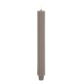 Rowkowane świece stożkowe 25,5 cm, LED na baterie z ruchomym płomieniem, Sandstone, 2 pak - Uyuni