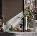 Rowkowane świece stożkowe 25,5 cm, LED na baterie z ruchomym płomieniem, Sandstone, 2 pak - Uyuni
