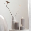 Rowkowana świeca walec 10 cm, LED na baterie z ruchomym płomieniem, Sandstone - Uyuni