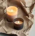 Świeca w szkle na baterie LED z ruchomym płomieniem 9x10, beżowa - Uyuni