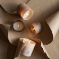 Świeca w szkle na baterie LED z ruchomym płomieniem 8x6, Sandstone - Uyuni