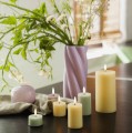 Świeca walec LED na baterie z ruchomym płomieniem Melted Pillar 5x4,5, żółta - Uyuni