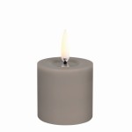 Świeca walec LED na baterie z ruchomym płomieniem Melted Pillar 5x4,5, Sandstone - Uyuni