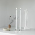 Minimalistyczny świecznik na pojedynczą świecę stożkową Light srebrny, 2pak - Uyuni