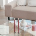 Minimalistyczny świecznik na pojedynczą świecę stożkową Light srebrny, 2pak - Uyuni