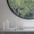 Minimalistyczny świecznik na pojedynczą świecę stożkową Light srebrny, 2pak - Uyuni