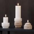 Świecznik z alabastru na tealight i świecę walec - Uyuni