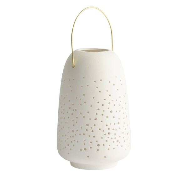 Ceramiczna latarnia z porcelany 15,5x24 cm - Uyuni