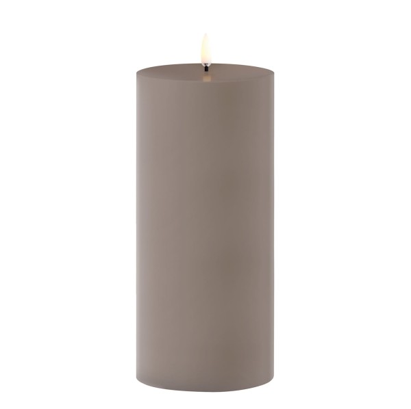 Świeca walec Outdoor zewnętrzna LED z ruchomym płomieniem 8,4x20 cm, Sandstone - Uyuni