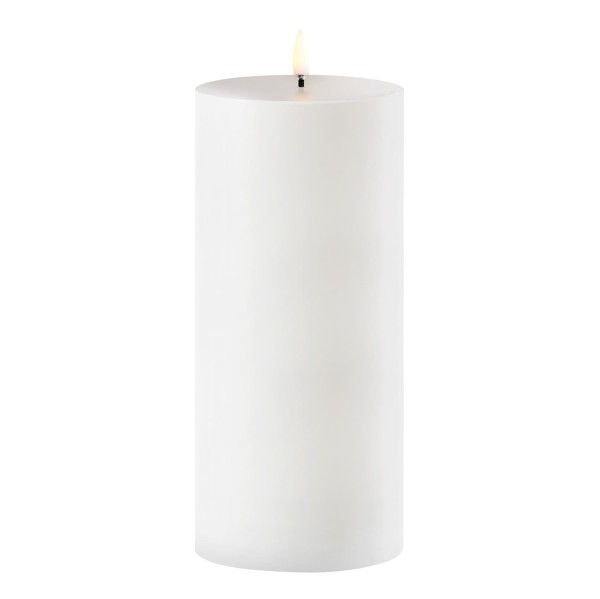 Świeca walec Outdoor zewnętrzna LED z ruchomym płomieniem 8,4x20 cm, biała - Uyuni