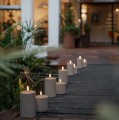 Świeca walec Outdoor  zewnętrzna LED z ruchomym płomieniem 8,4x15 cm, Sandstone - Uyuni