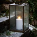 Świeca walec Outdoor zewnętrzna LED z ruchomym płomieniem 8,4x15 cm, biała - Uyuni