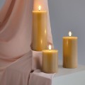 Świeca woskowa LED walec Silk 7,4 x 20 cm, Honey Mustard - Moods and More
