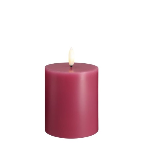 Świeca woskowa LED walec Silk 7,4 x 10 cm, Vintage Rose - Moods and More
