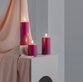 Świeca woskowa LED walec Silk 7,4 x 10 cm, Vintage Rose - Moods and More