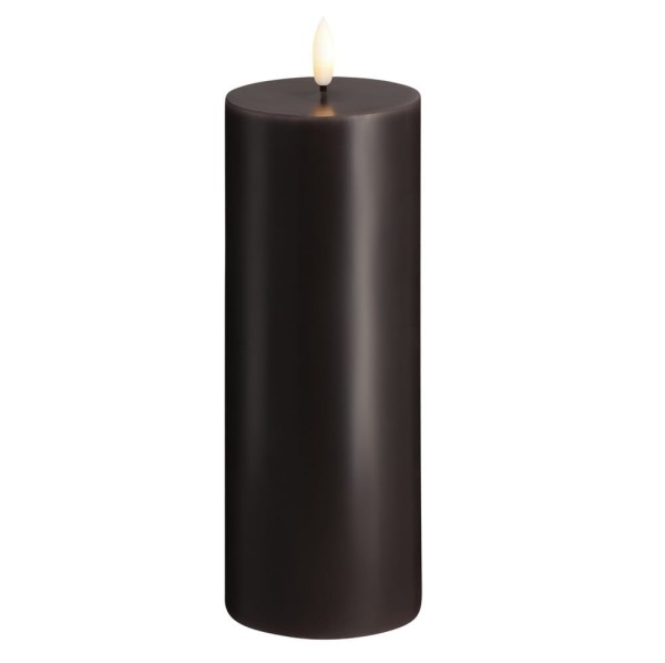 Świeca woskowa LED walec Silk 7,4 x 20 cm, charcoal - Moods and More