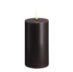 Świeca woskowa LED walec Silk 7,4 x 15 cm, charcoal - Moods and More